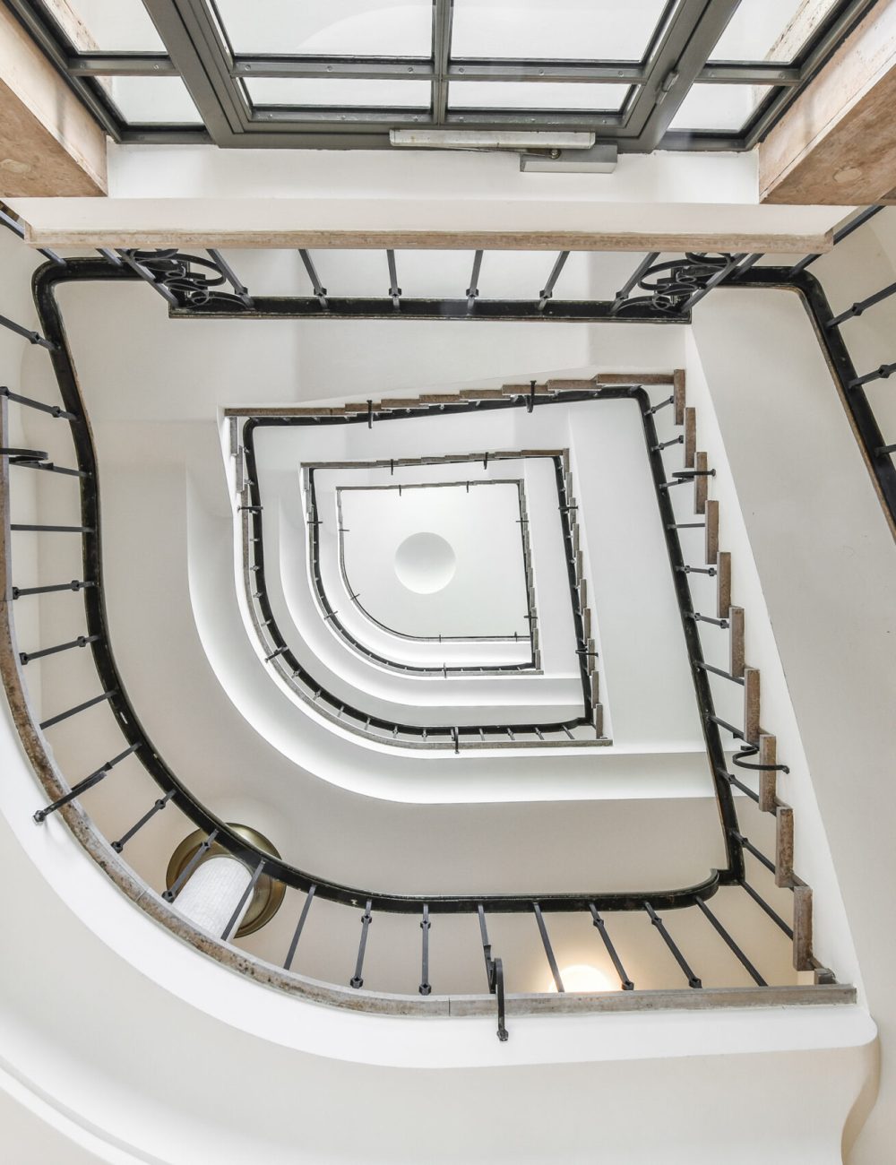 Luxury staircase of special design in an elegant house